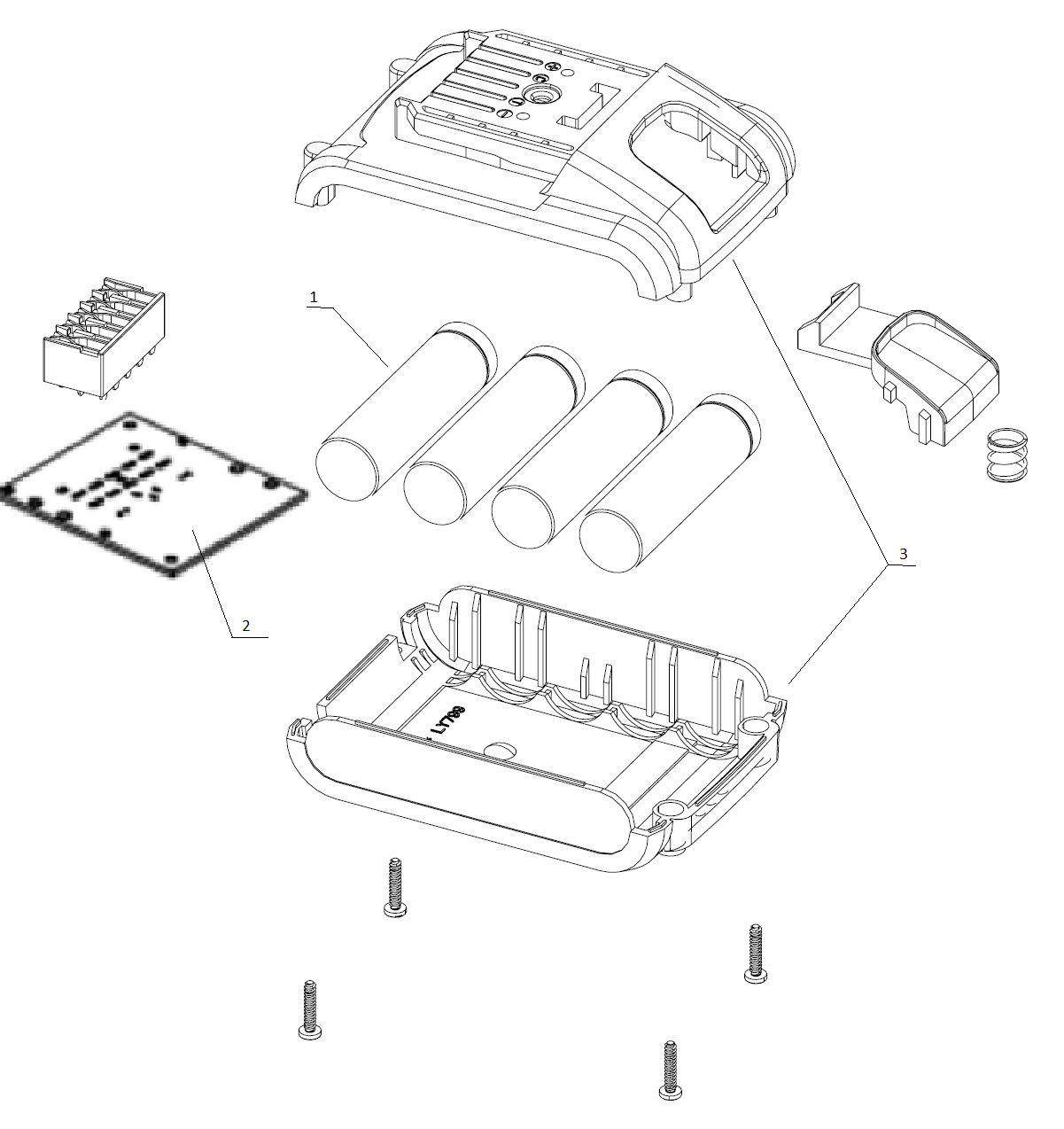 ЗУБР М1, 14.4 В, 1.5 А·ч, аккумуляторная батарея (АКБ-14.4-Ли 15М1) - разборная схема